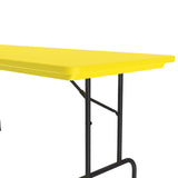 Colorful Blow Mold Fixed Height Folding Table - 60" x 30" | R3060