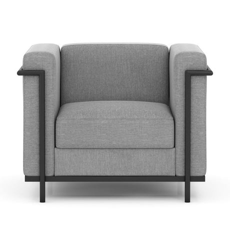 Framed Club Chair with Matte Black Metal Frame | 9285FGT