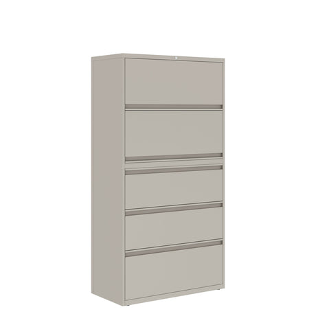 Prime™ 69.6"H Five Drawer Lateral File Cabinet, 36"W x 18"D - Two Receding, Three Fixed Front | GULF50G1836P