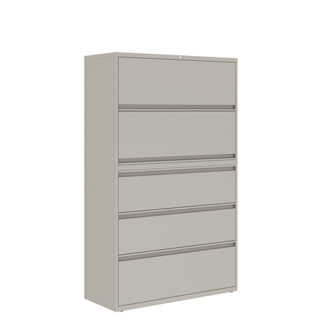 Prime™ 69.6"H Five Drawer Lateral File Cabinet, 42"W x 18"D - Two Receding, Three Fixed Front | GULF50G1842P