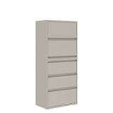 Prime™ 69.6"H Five Drawer Lateral File Cabinet, Posting Shelf, 30"W x 18"D - Two Receding, Three Fixed Front | GULF51G1830P