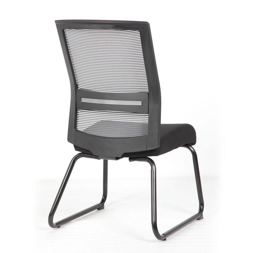 Interchangeable Mesh Back Armless Guest Chair with Sled Base | 6569MGFBK