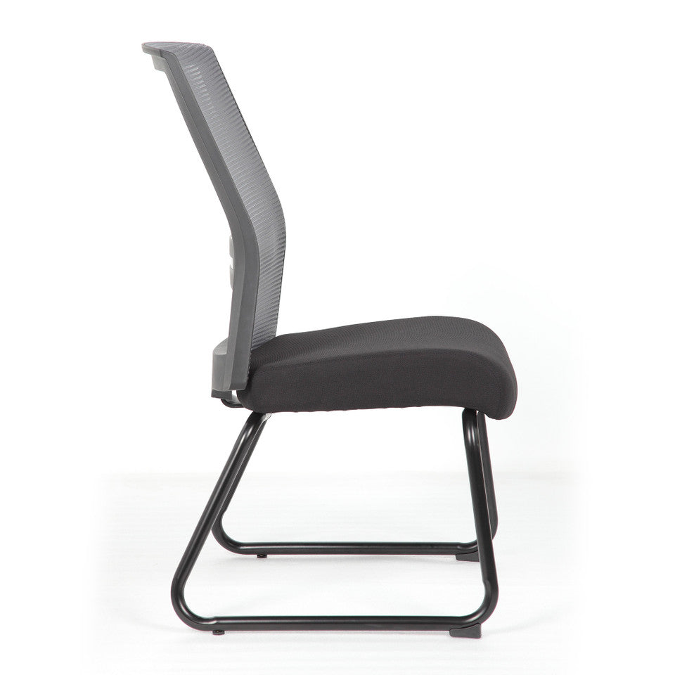 Interchangeable Mesh Back Armless Guest Chair with Sled Base | 6569MGFBK