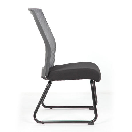 Interchangeable Mesh Back Armless Guest Chair with Sled Base | 6569MGFBK