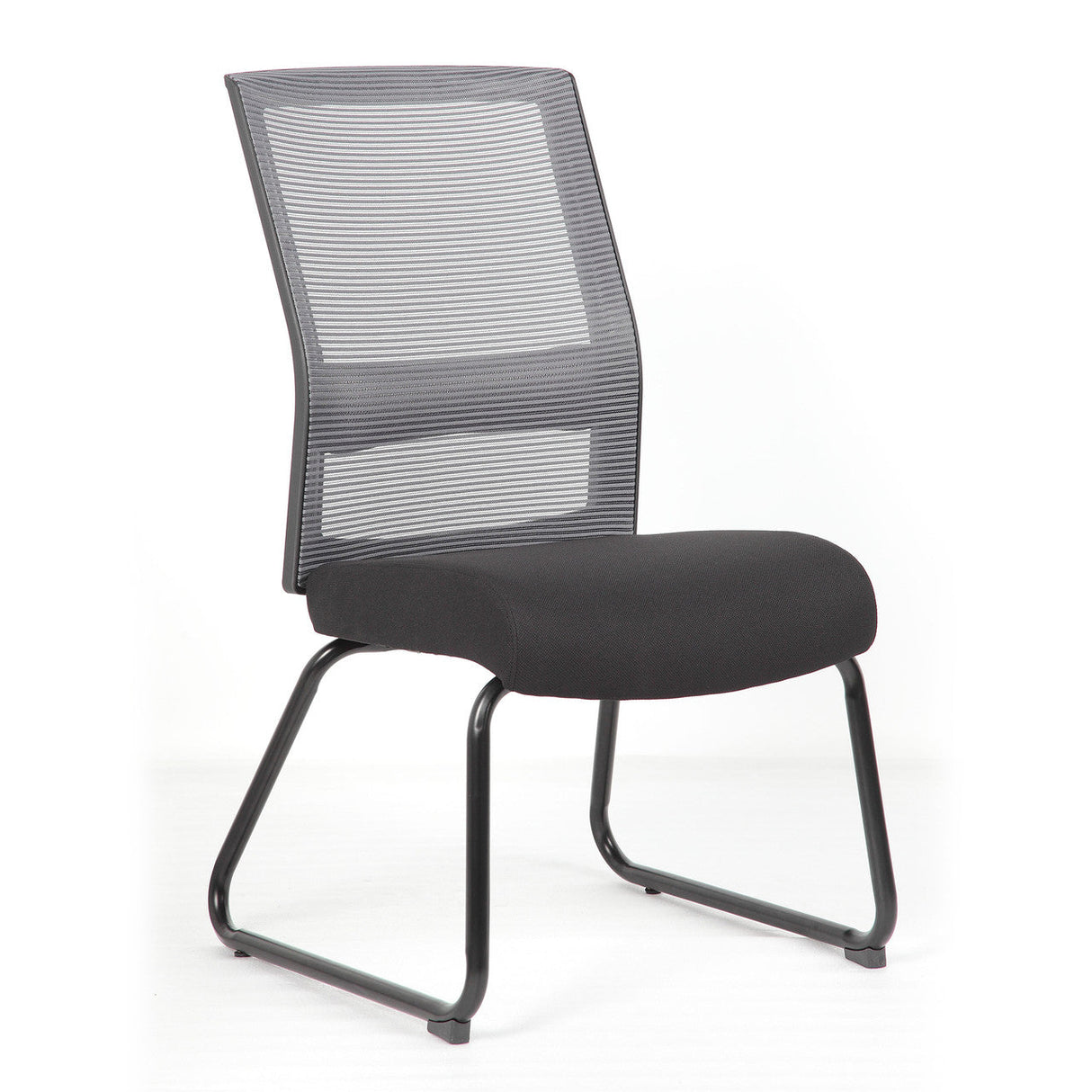 Interchangeable Mesh Back Armless Guest Chair with Sled Base | 6569MGFBK