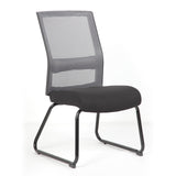 Interchangeable Mesh Back Armless Guest Chair with Sled Base | 6569MGFBK