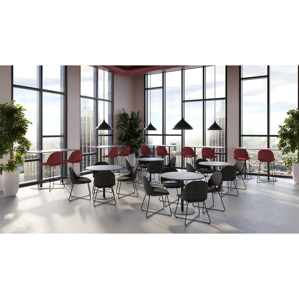 Jola Bar Height Fabric Stool with Black Metal Base - Set of 2 | OSST7001CN