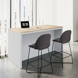 Jola Bar Height Fabric Stool with Black Metal Base - Set of 2 | OSST7001CN