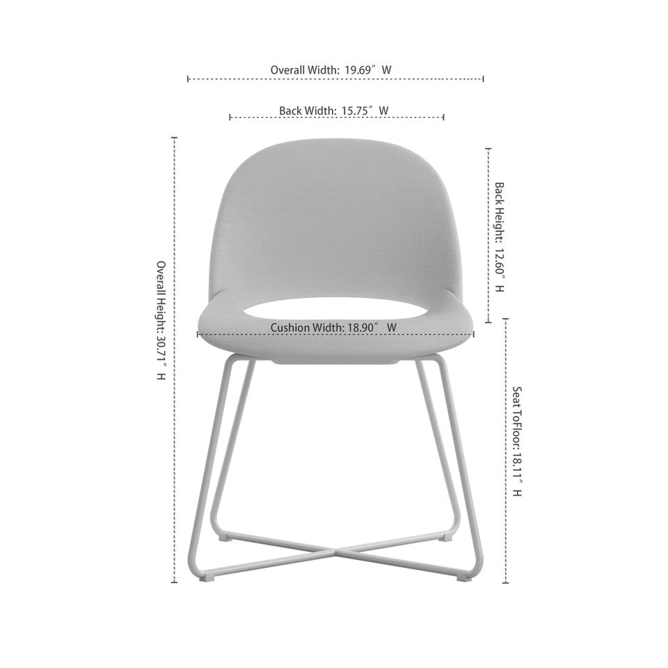 Jola Fabric Guest Chair with Black Metal Base - Set of 2 | OSGS4001