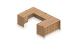 66" Desk with Hanging Pedestal, Bridge, and Credenza | Layout SL-14
