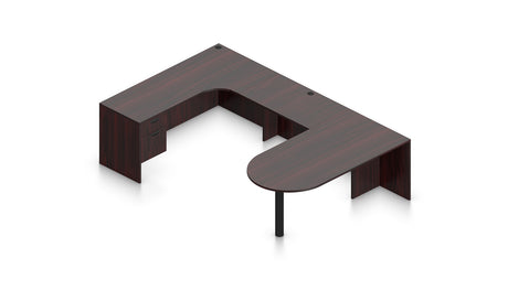 71" Credenza with Island Return and Flush Bridge | Layout SL-18
