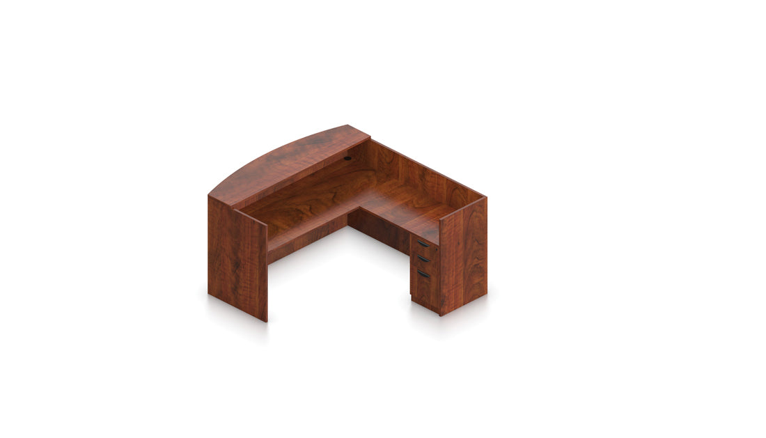 Reception Desk with Return Shell and Transaction Top | Layout SL-28