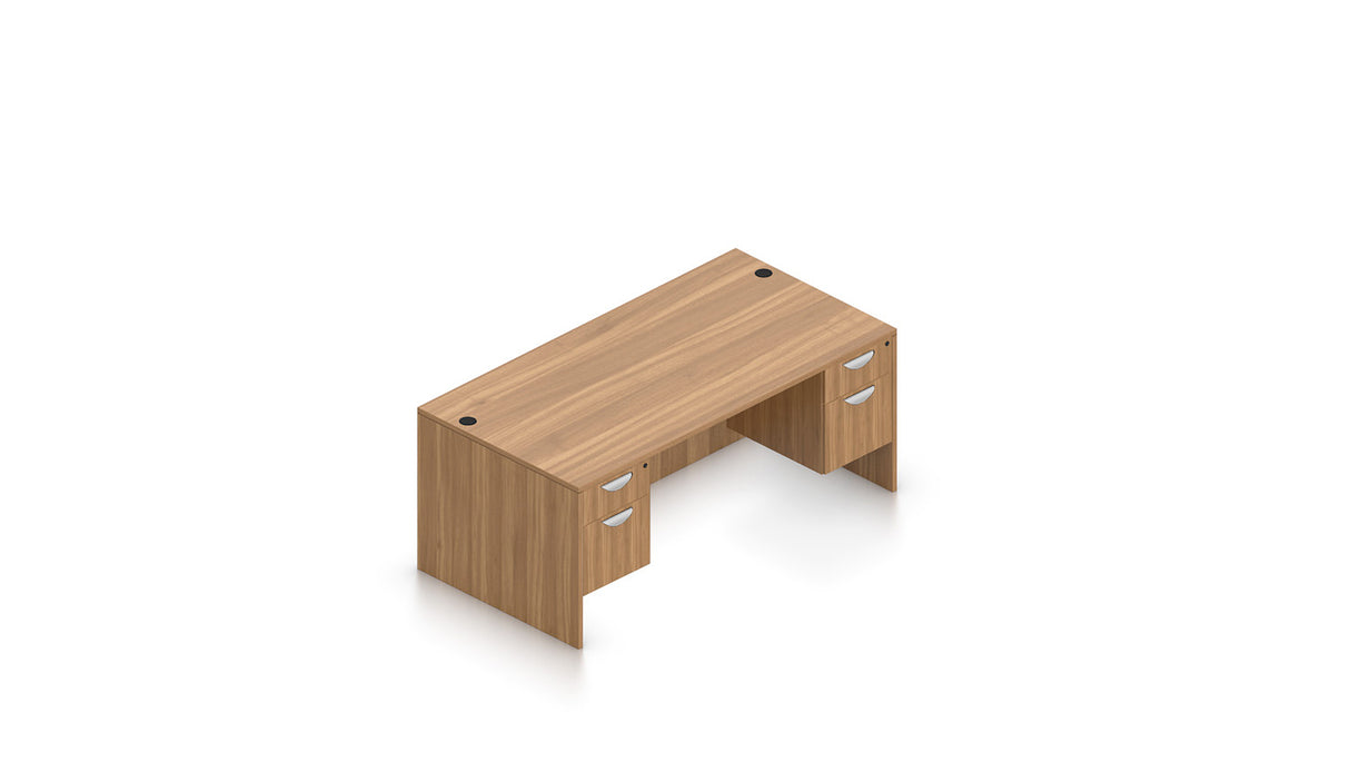 71" Desk with Two Hanging Box/File Pedestals | Layout SL-31