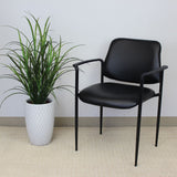 Levy Guest Stack Chair with Arms and Black Frame | 1022VBK