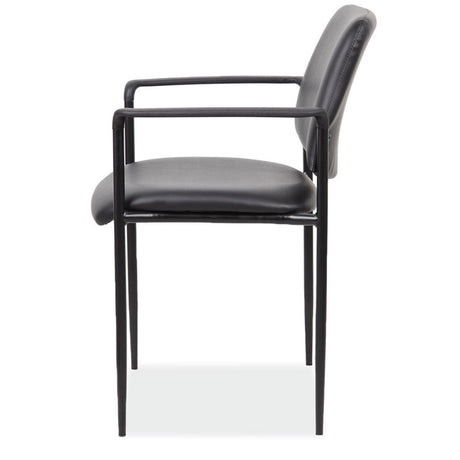 Levy Guest Stack Chair with Arms and Black Frame | 1022VBK