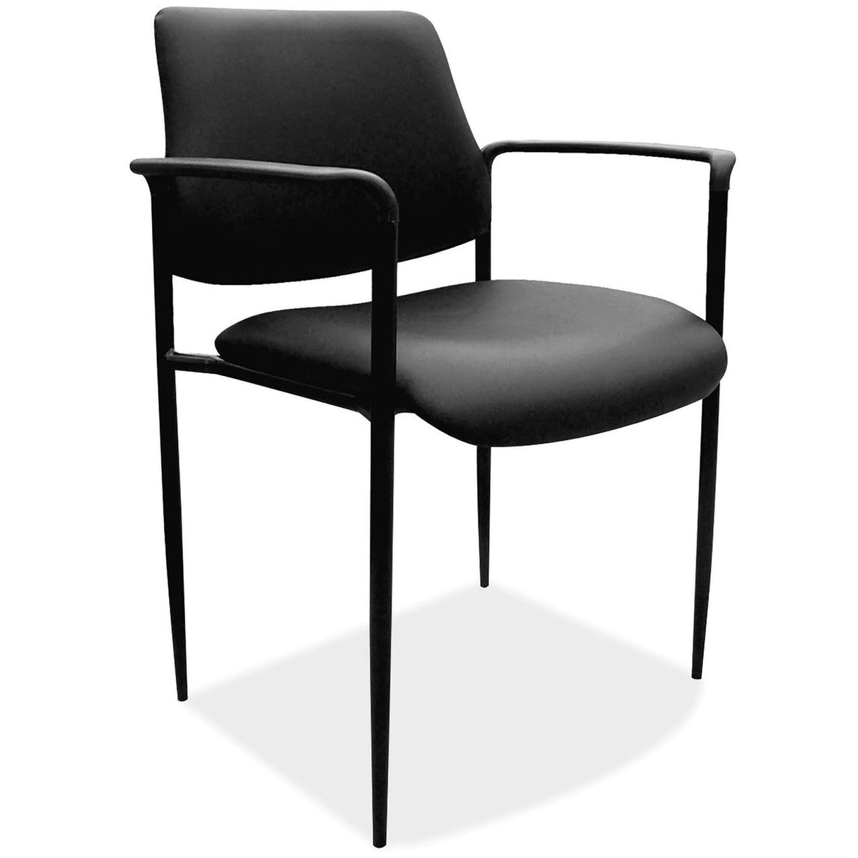 Levy Guest Stack Chair with Arms and Black Frame | 1022VBK