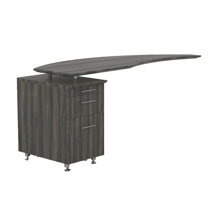 Medina™ 63" Left Curved Desk Return, P/B/F Pedestal | MNRTPL