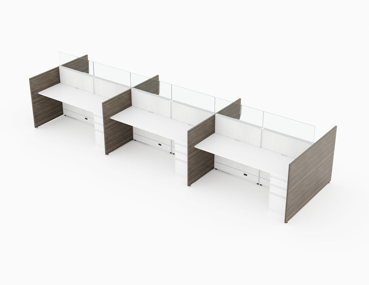 Compile 6 Person 54"H 2' x 6' Workstation Typical | CMQS550