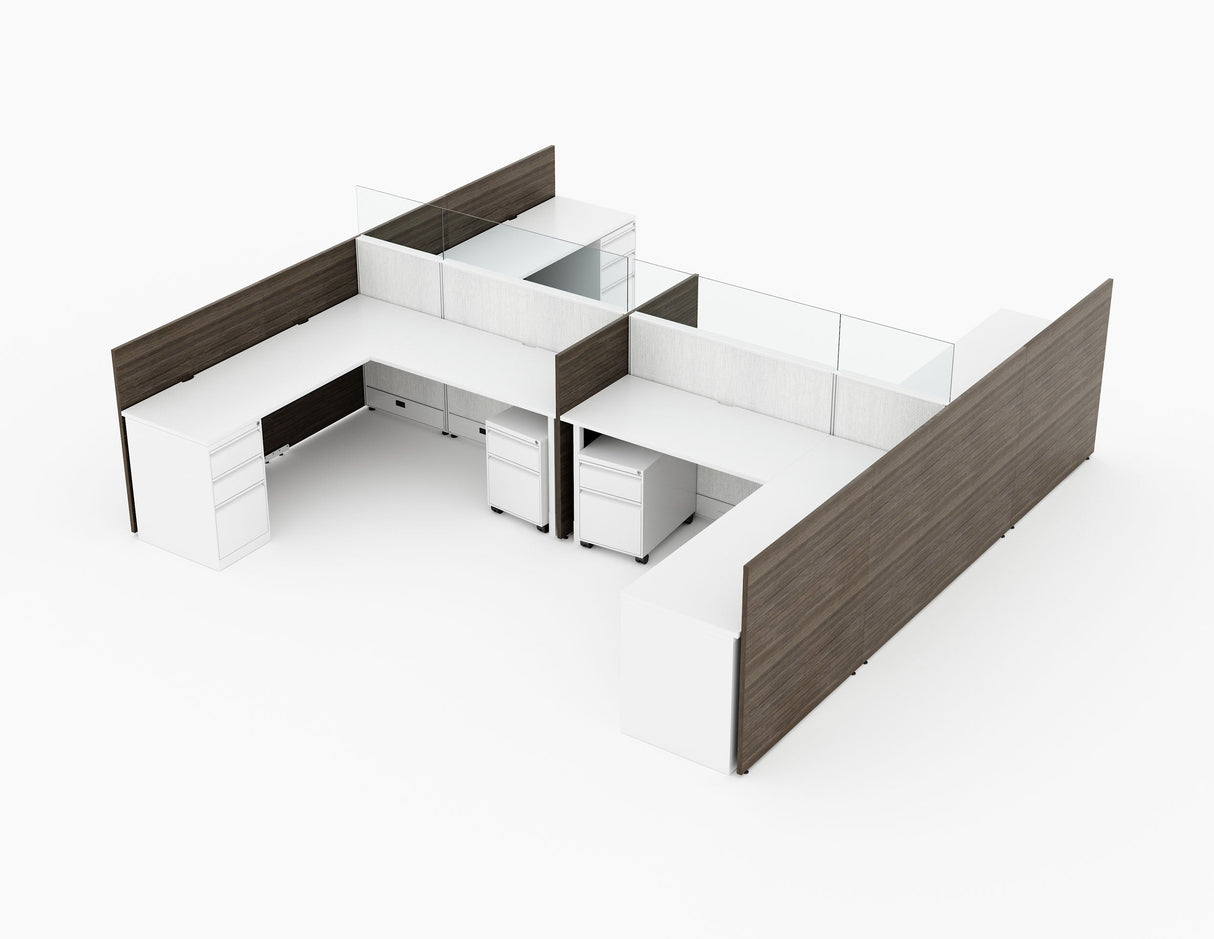 Compile 4 Person 54"H 6' x 6' Workstation Typical | CMQS556