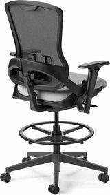 Office Master Ergonomic Self Weighing High Back Mesh Task Stool | OM5-MH-TS