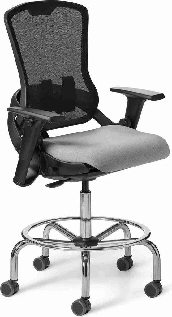 Office Master Ergonomic Self Weighing High Back Mesh Task Stool | OM5-MH-TS