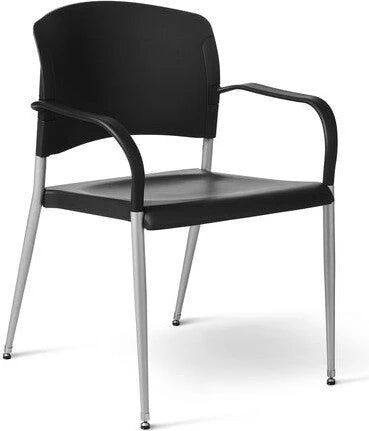 Office Master Contoured Poly Back Armless Stacking Chair | SG3A