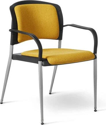 Office Master Cushioned Back Basic Stacking Chair with Arms | SG3B
