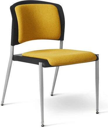 Office Master Cushioned Back Basic Armless Stacking Chair | SG3C