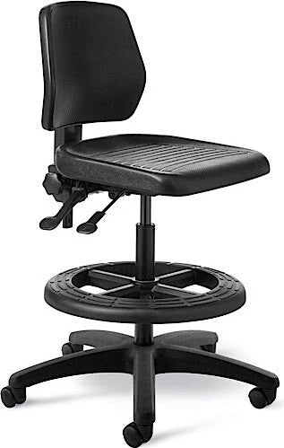 Office Master Workstool Basic Bench Height with Backrest and Footring | WS25