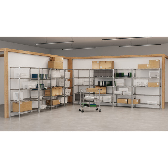 OS 3-Shelf Chrome Cart with Casters | OSWR3005CS