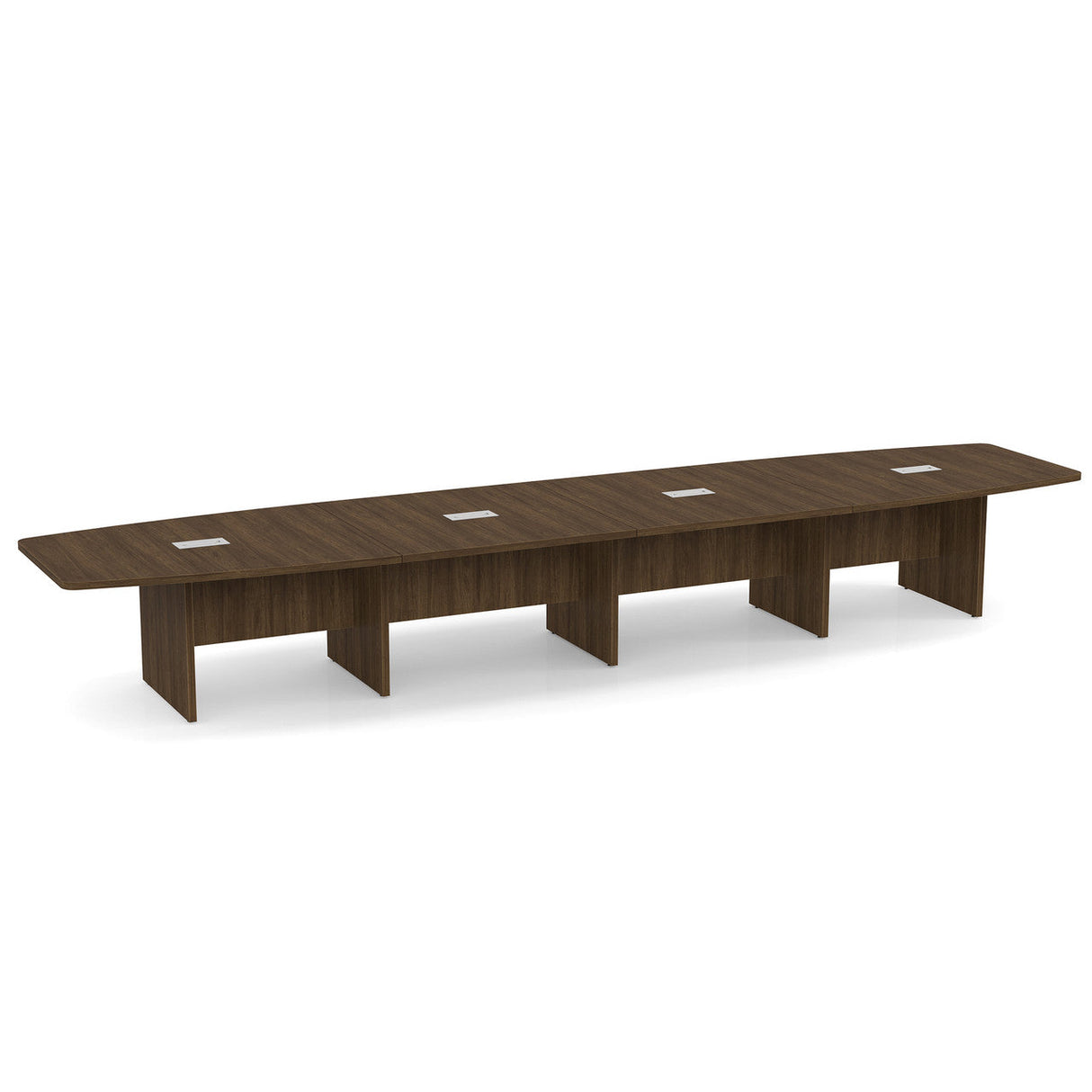 OS Laminate Expandable Boat Shaped Conference Table with Slab Base - 17.9' | OSCB18