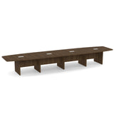 OS Laminate Expandable Boat Shaped Conference Table with Slab Base - 17.9' | OSCB18