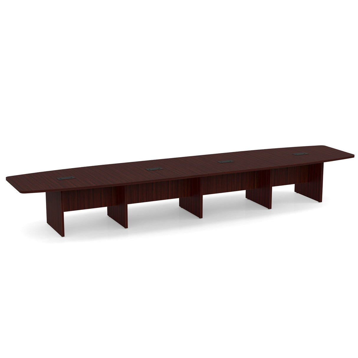 OS Laminate Expandable Boat Shaped Conference Table with Slab Base - 17.9' | OSCB18