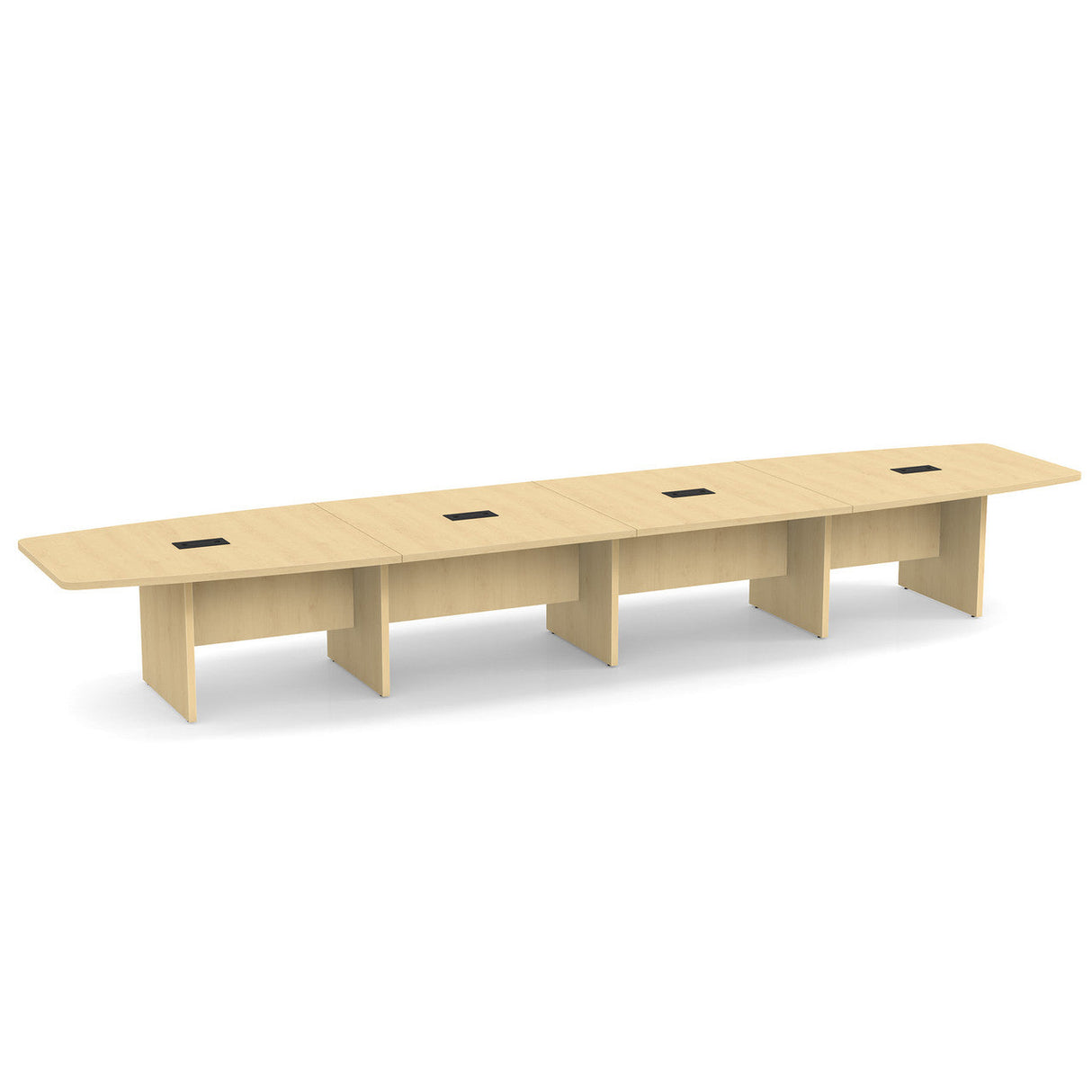 OS Laminate Expandable Boat Shaped Conference Table with Slab Base - 17.9' | OSCB18