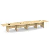 OS Laminate Expandable Boat Shaped Conference Table with Slab Base - 17.9' | OSCB18