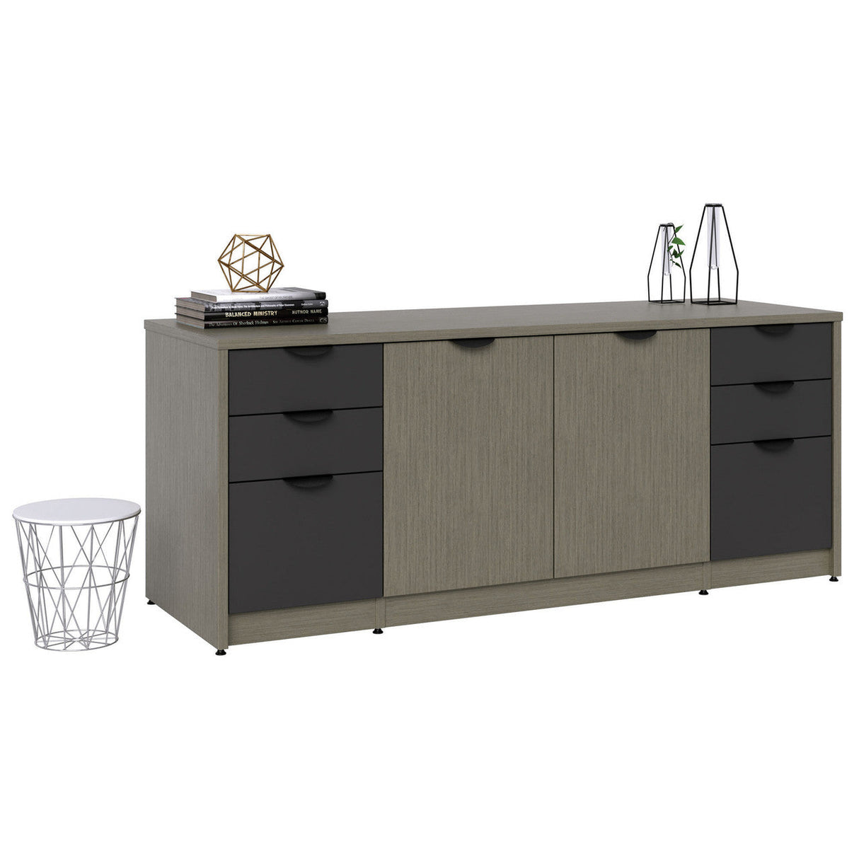 OS 72"W x 20"D Storage Credenza with Box and Dual File Storage, 2 Doors, File and Dual Box Storage | 3MM1298