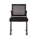 Oslo Mesh Back Armless Stacking Guest Chair with Black Frame | 606MM
