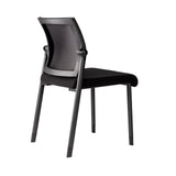 Oslo Mesh Back Armless Stacking Guest Chair with Black Frame | 606MM