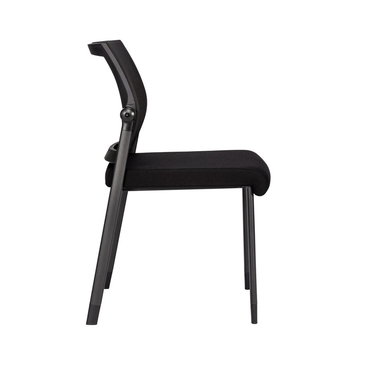 Oslo Mesh Back Armless Stacking Guest Chair with Black Frame | 606MM