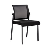 Oslo Mesh Back Armless Stacking Guest Chair with Black Frame | 606MM