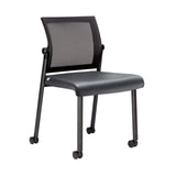 Oslo Mesh Back Armless Stacking Guest Chair with Black Frame | 606MM