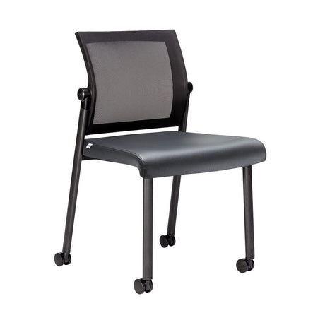 Oslo Mesh Back Armless Stacking Guest Chair with Black Frame | 606MM