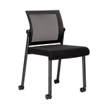 Oslo Mesh Back Armless Stacking Guest Chair with Black Frame | 606MM