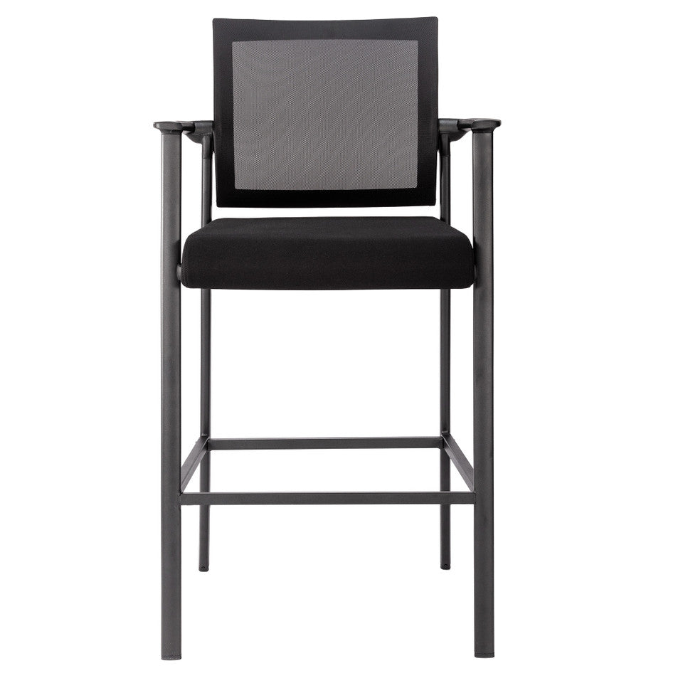 Oslo Mesh Back Stool with Arms and Black Frame | 607MMFBK