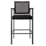 Oslo Mesh Back Stool with Arms and Black Frame | 607MMFBK
