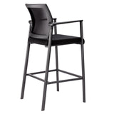Oslo Mesh Back Stool with Arms and Black Frame | 607MMFBK