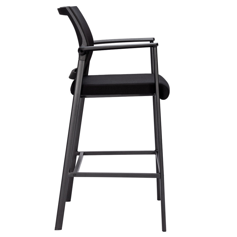 Oslo Mesh Back Stool with Arms and Black Frame | 607MMFBK