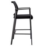 Oslo Mesh Back Stool with Arms and Black Frame | 607MMFBK