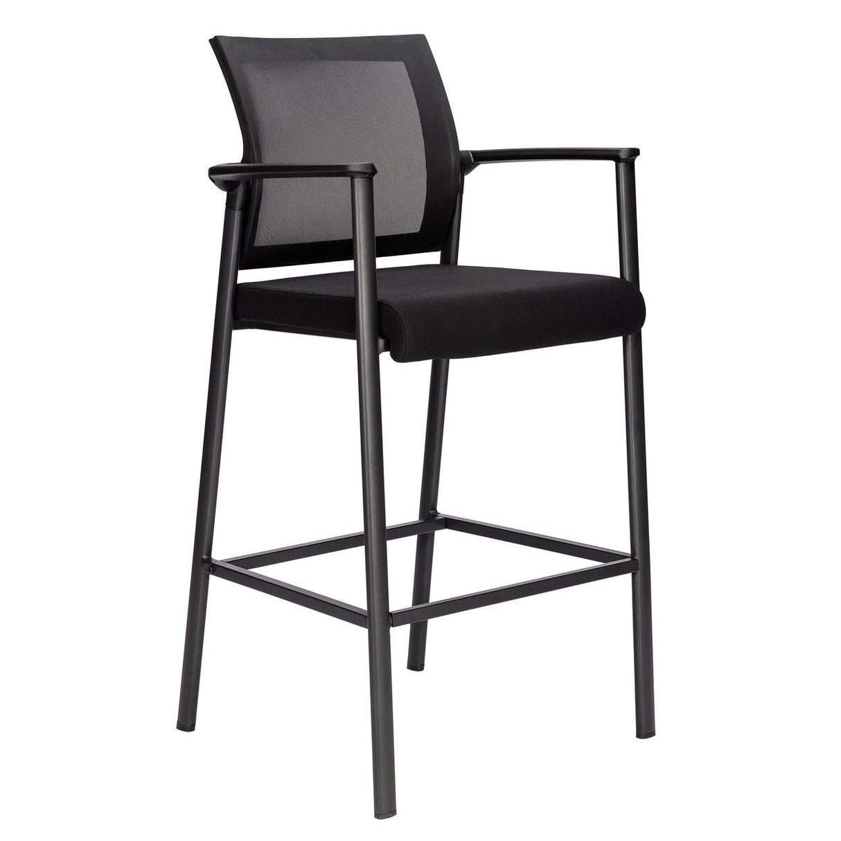 Oslo Mesh Back Stool with Arms and Black Frame | 607MMFBK