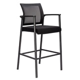 Oslo Mesh Back Stool with Arms and Black Frame | 607MMFBK